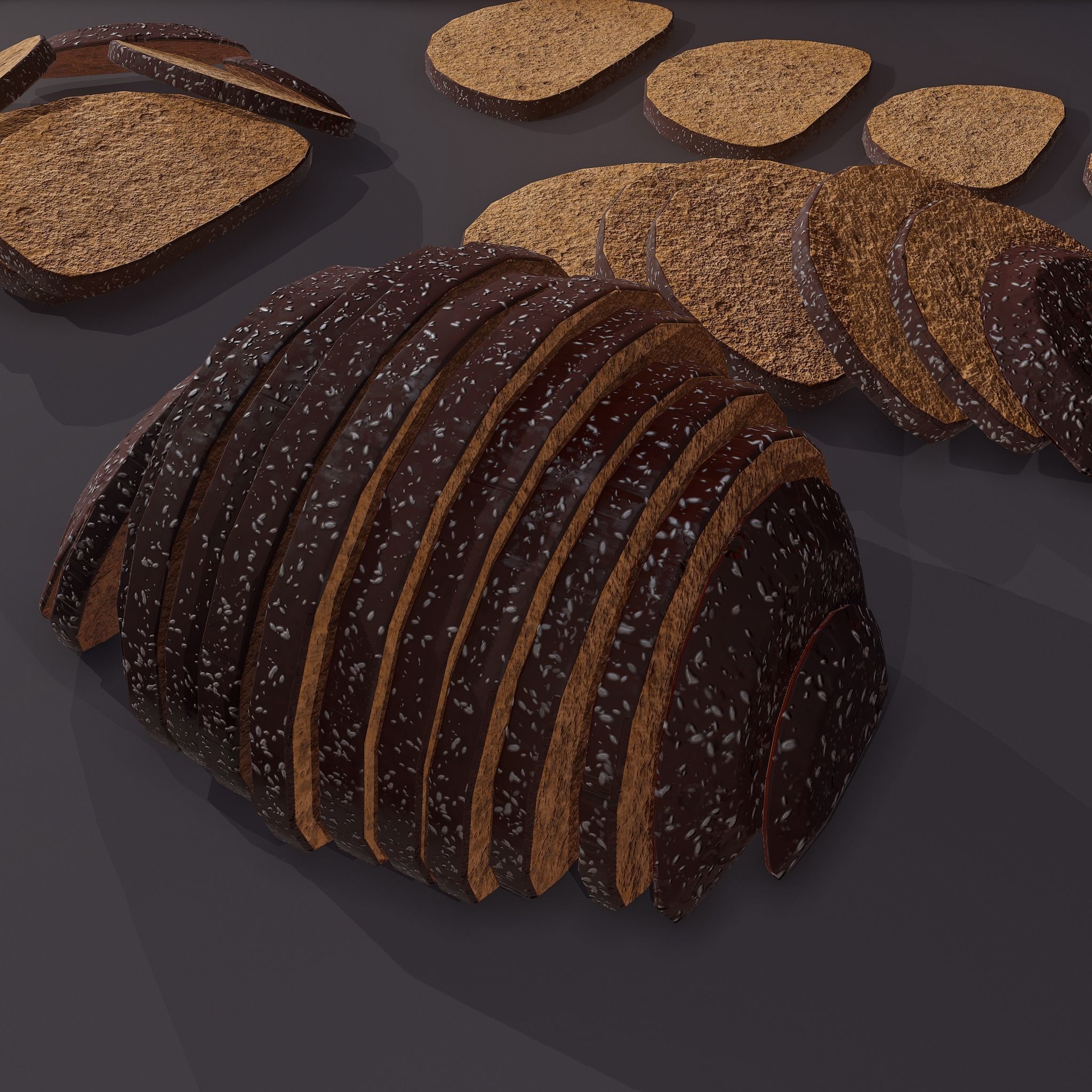 Medieval Rye Sliced Piles Free low-poly 3D model_10