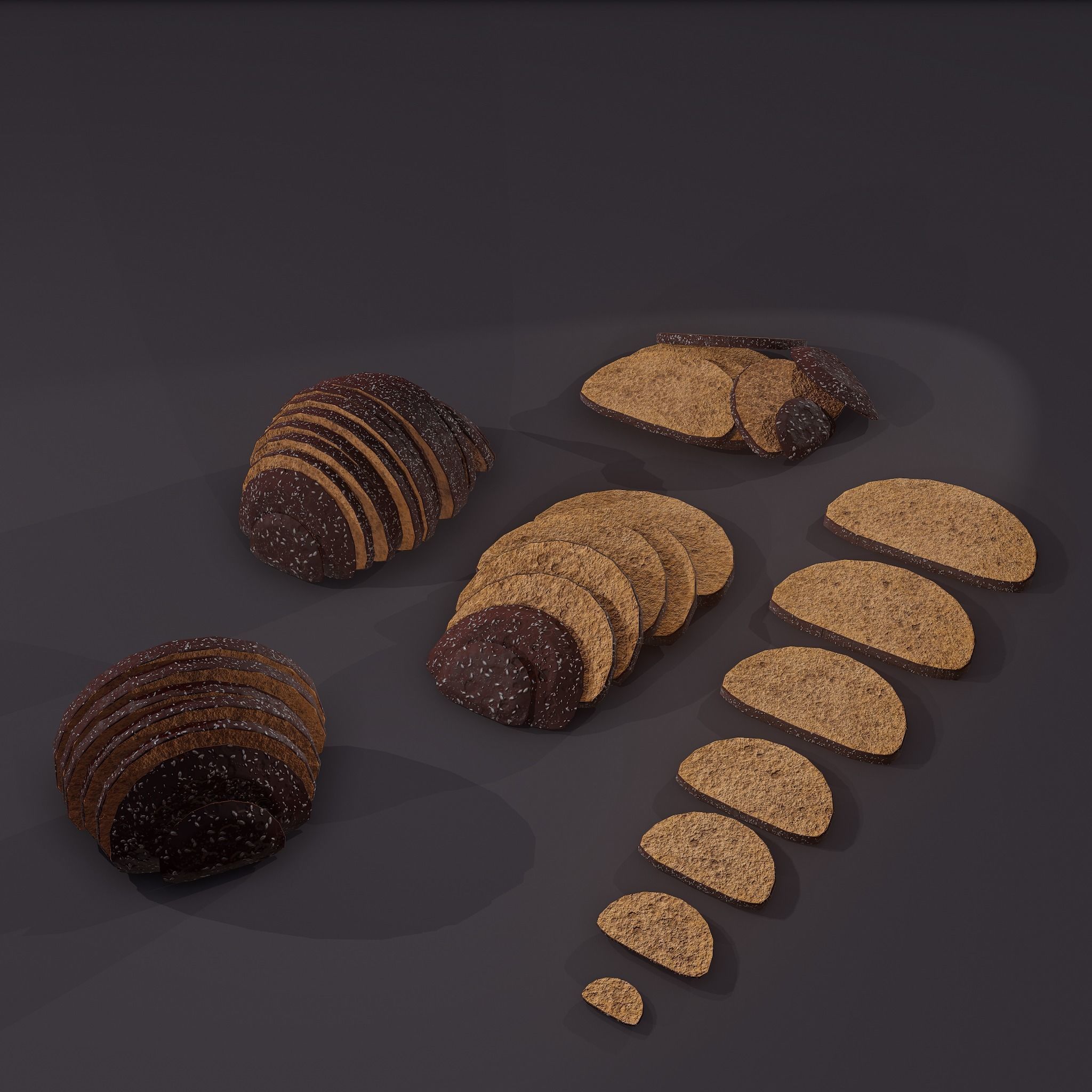 Medieval Rye Sliced Piles Free low-poly 3D model_5