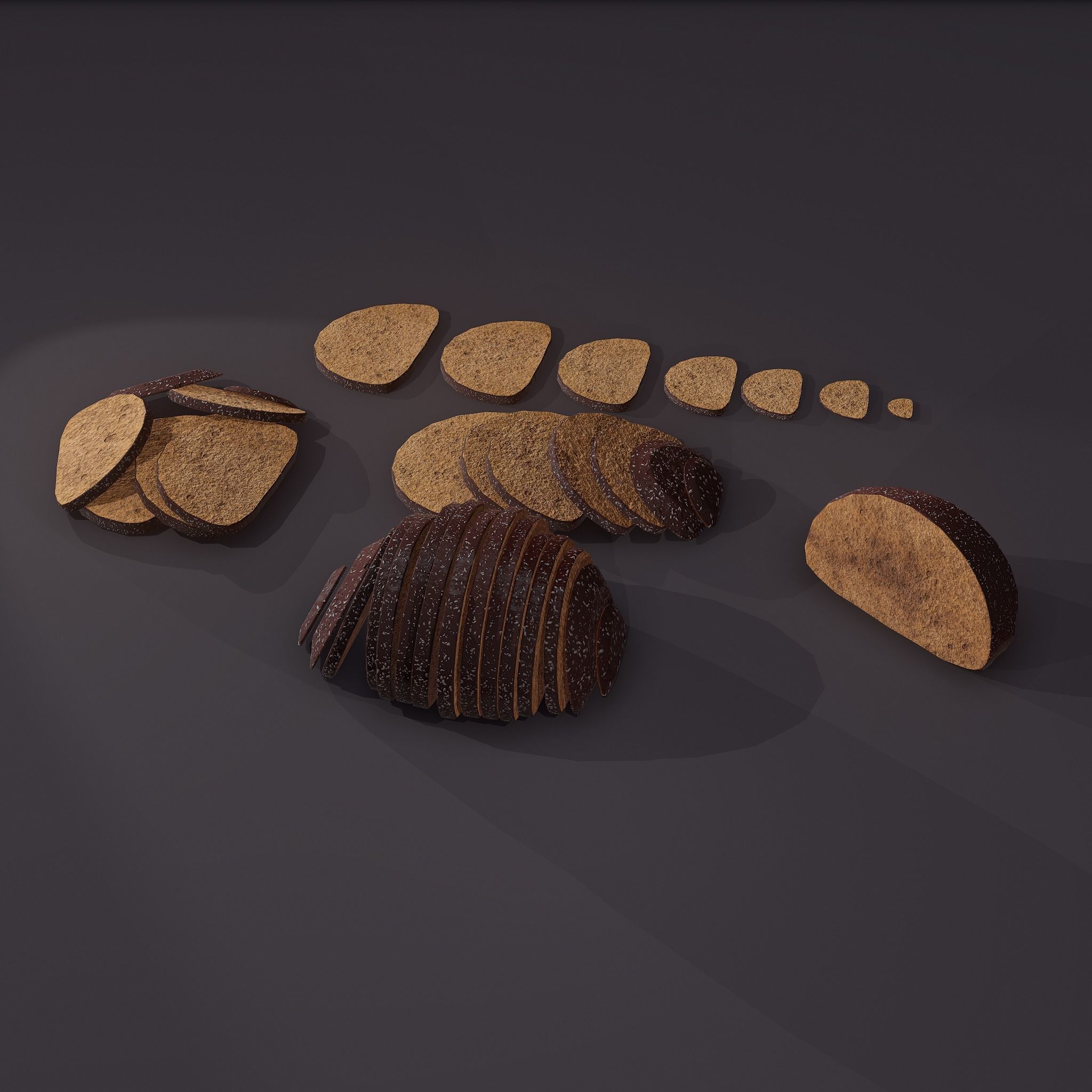 Medieval Rye Sliced Piles Free low-poly 3D model_7