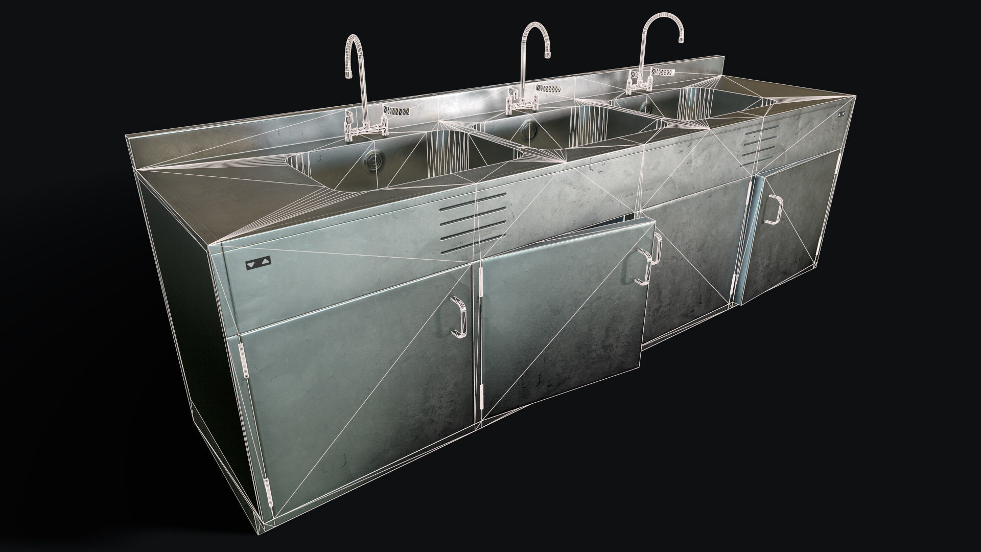 Decontamination Sink Low-poly 3D model_5