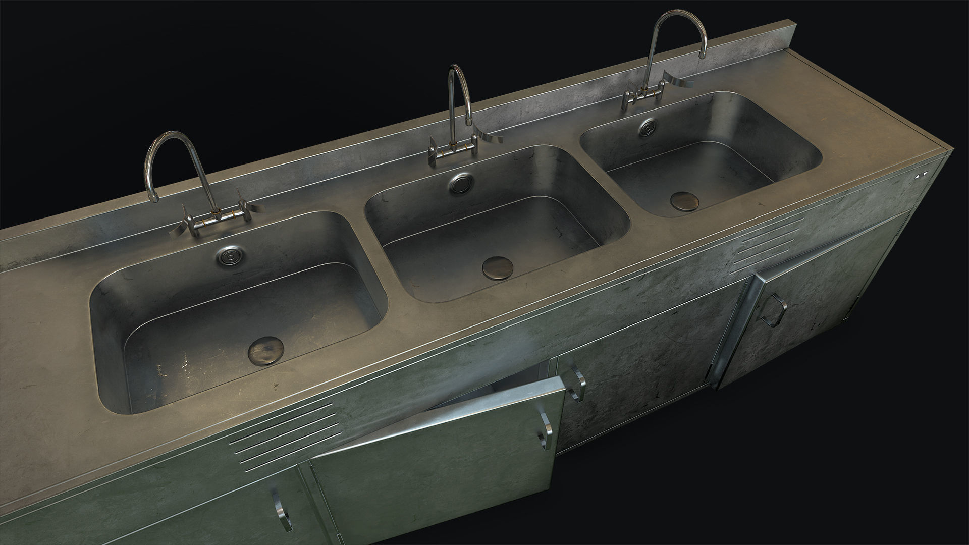 Decontamination Sink Low-poly 3D model_2