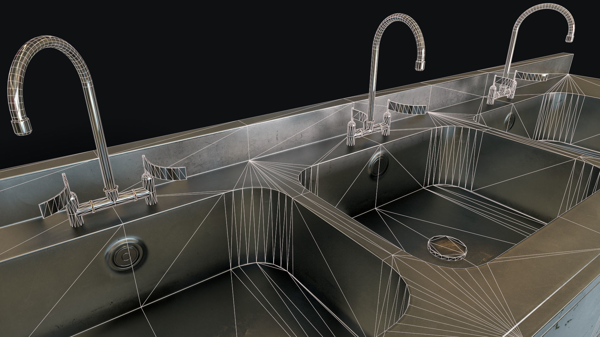 Decontamination Sink Low-poly 3D model_6