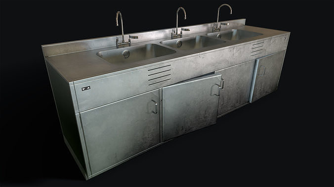 Decontamination Sink Low-poly 3D model