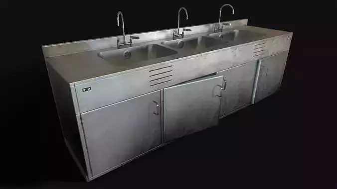 Decontamination Sink Low-poly 3D model