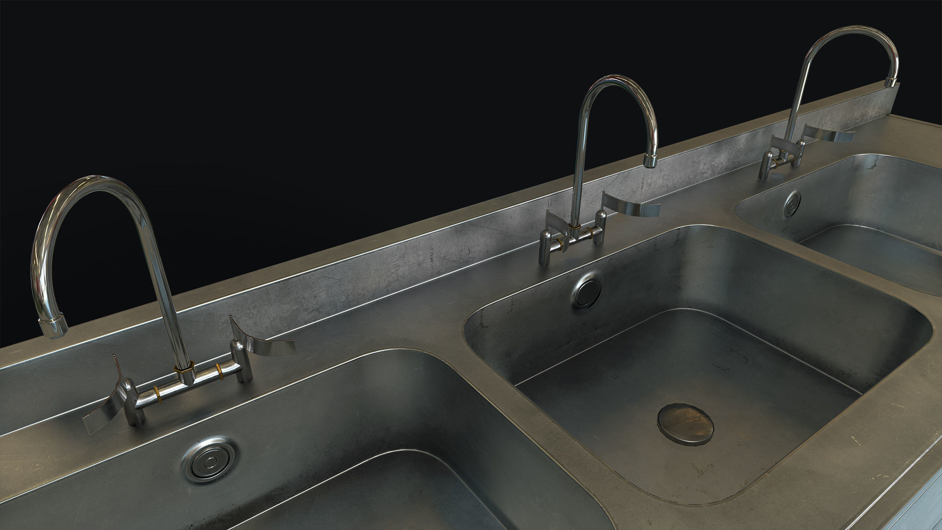 Decontamination Sink Low-poly 3D model_3
