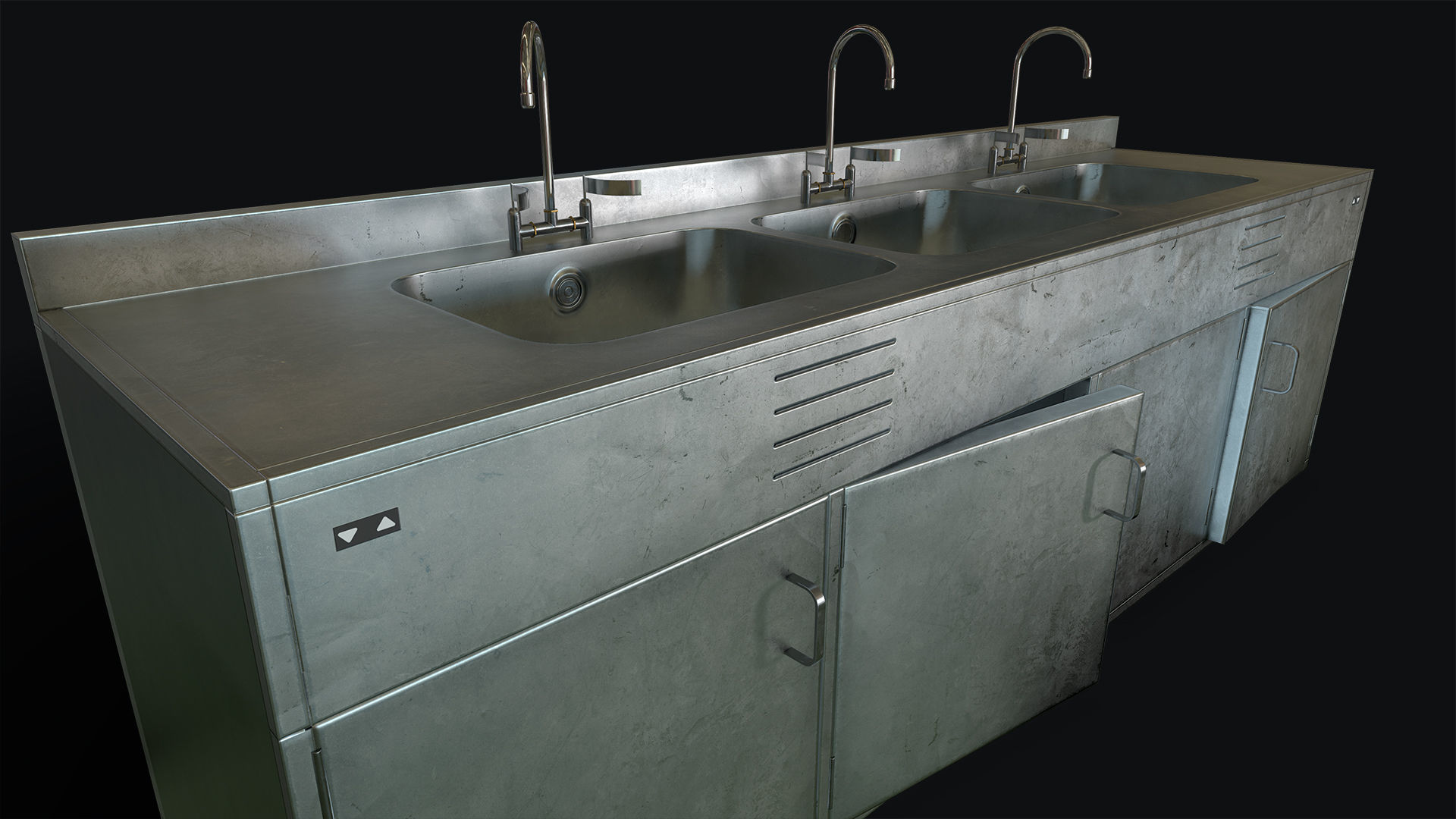 Decontamination Sink Low-poly 3D model_1
