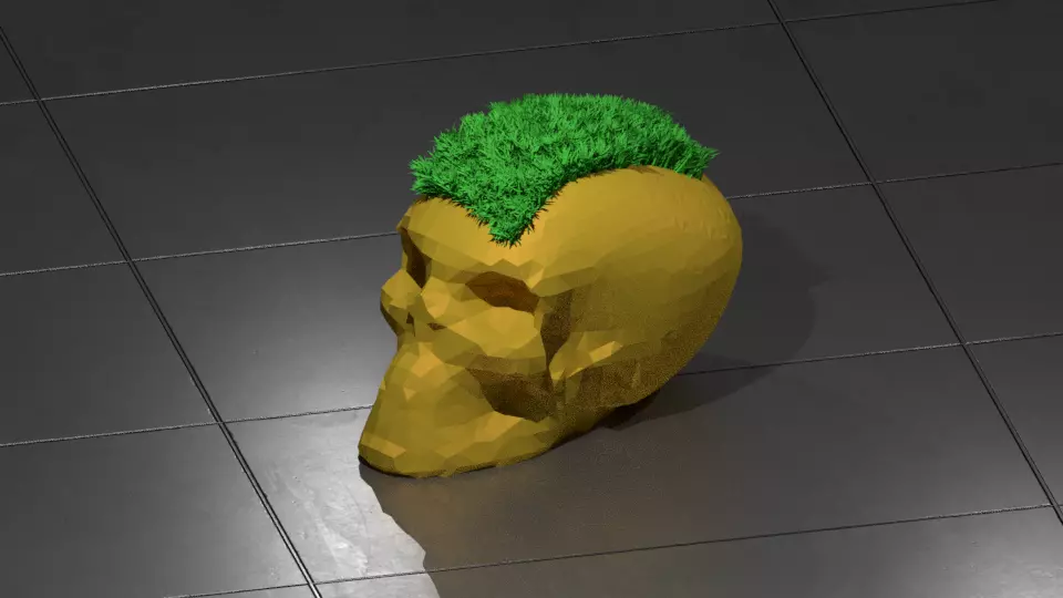 Low Poly Skull Planter 3D print model_0