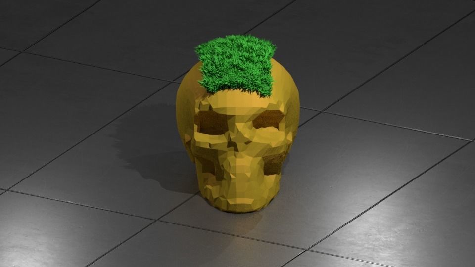 Low Poly Skull Planter 3D print model_2