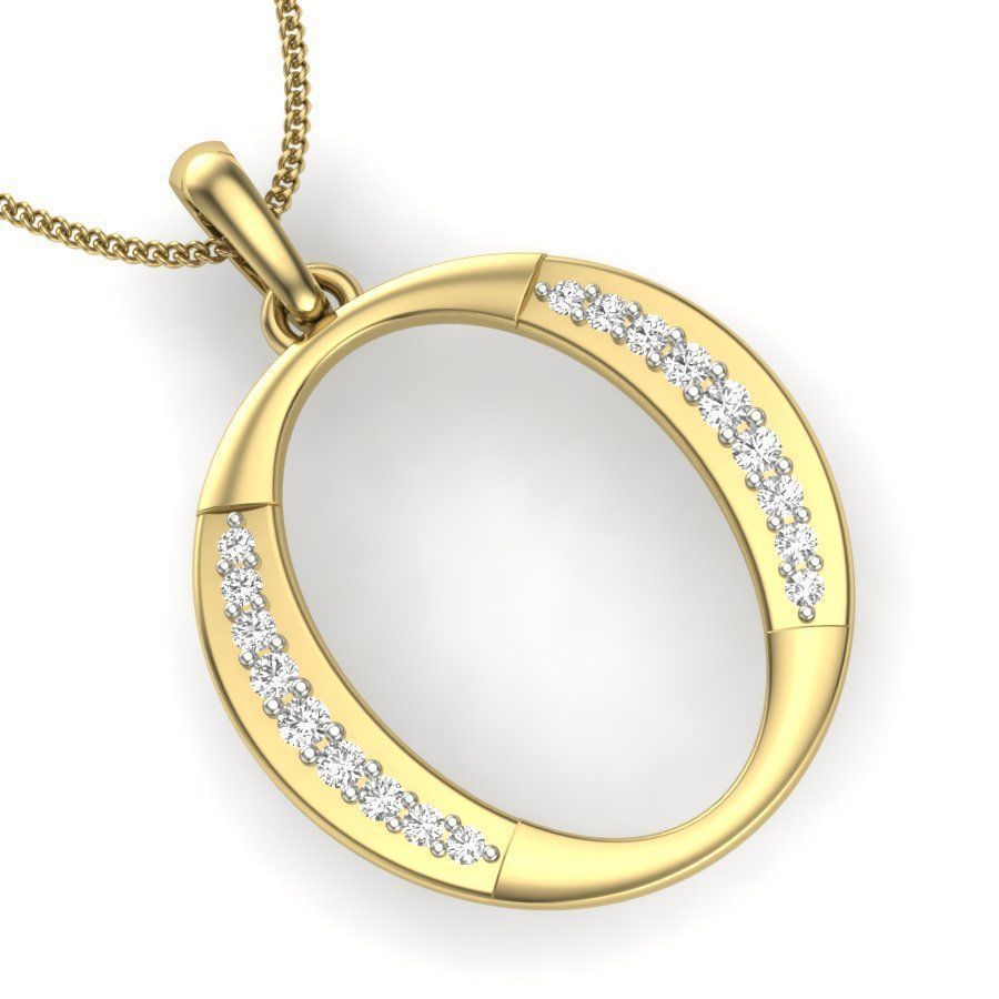 alphabet-O pendant 3dm render detail 3D print model 3D print model_4