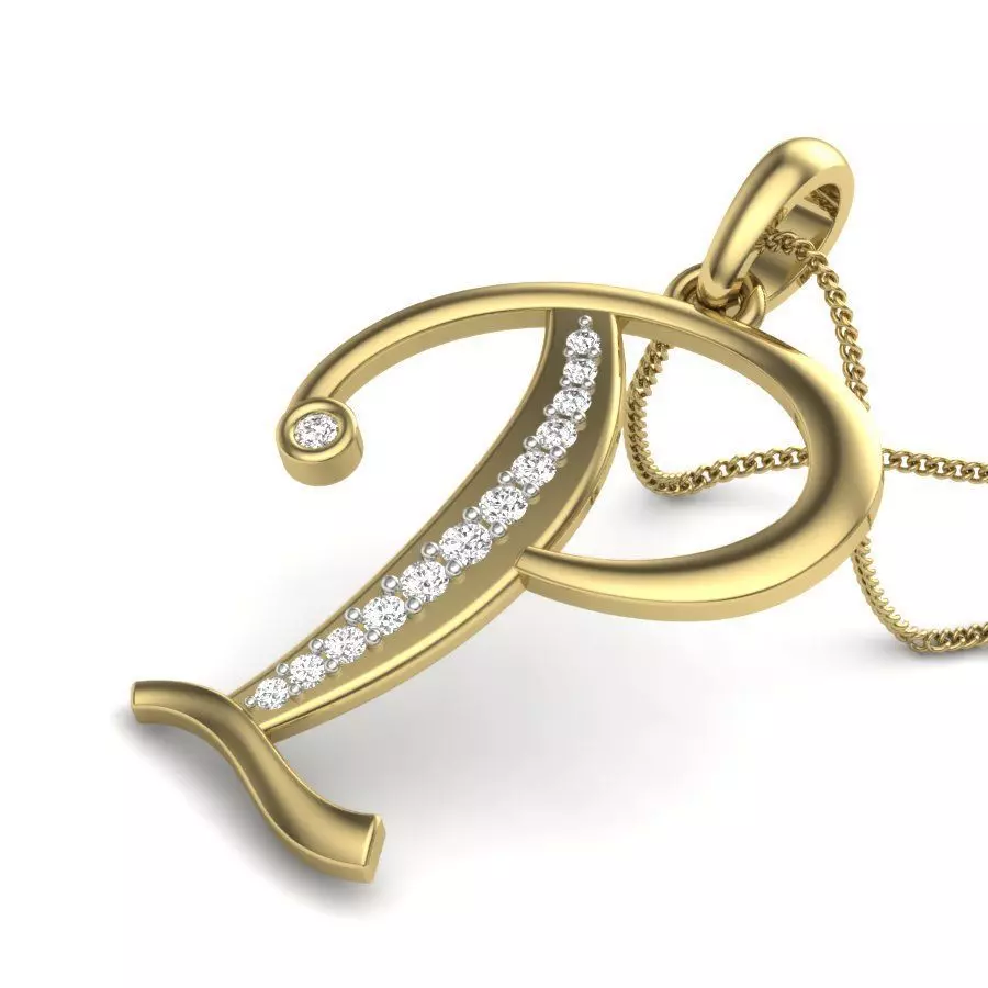 Alphabet-P pendant 3dm render detail 3D print model 3D print model_0