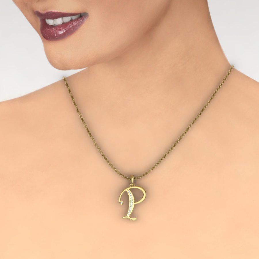 Alphabet-P pendant 3dm render detail 3D print model 3D print model_1