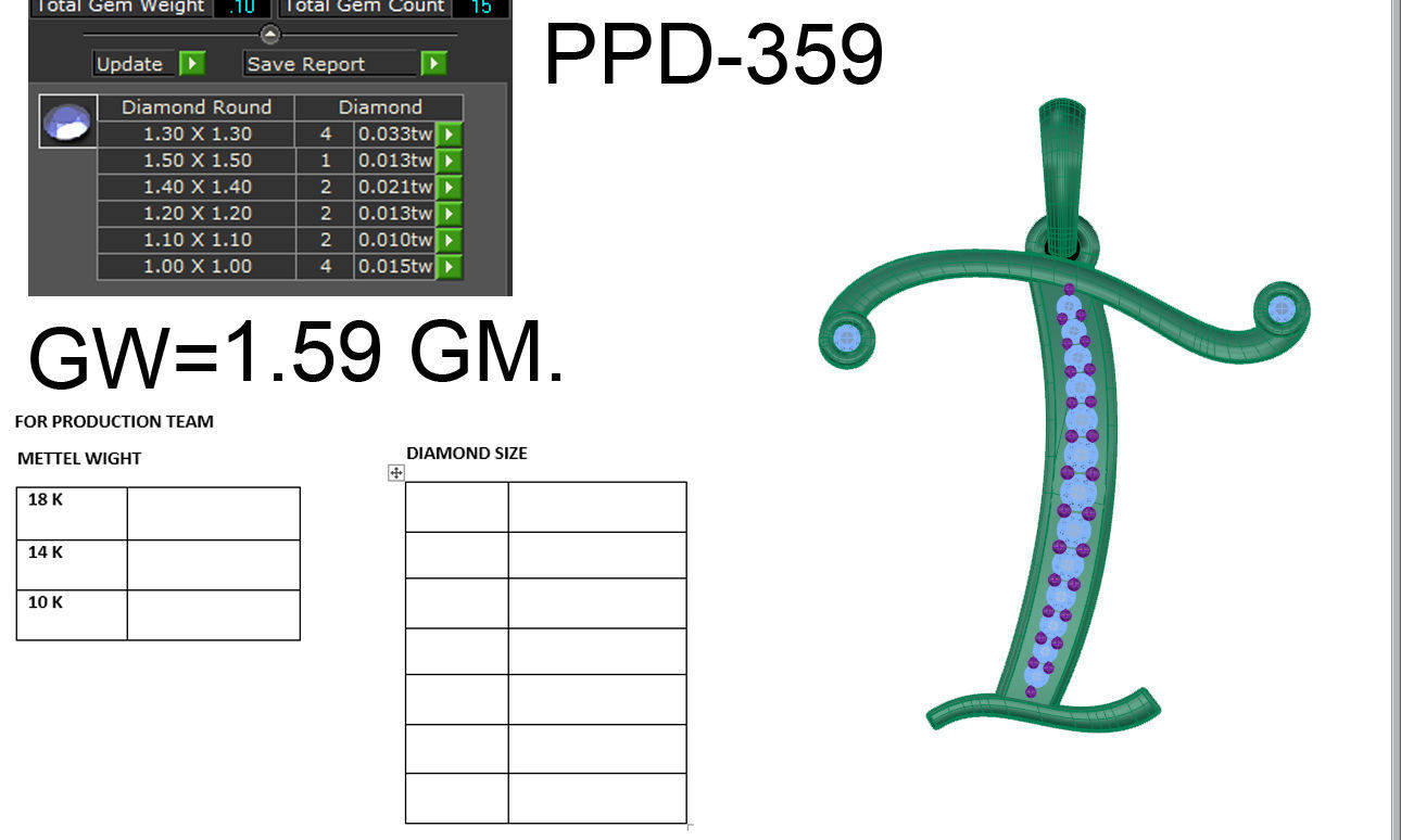 Alphabet-T pendant 3dm render detail 3D print model 3D print model_6
