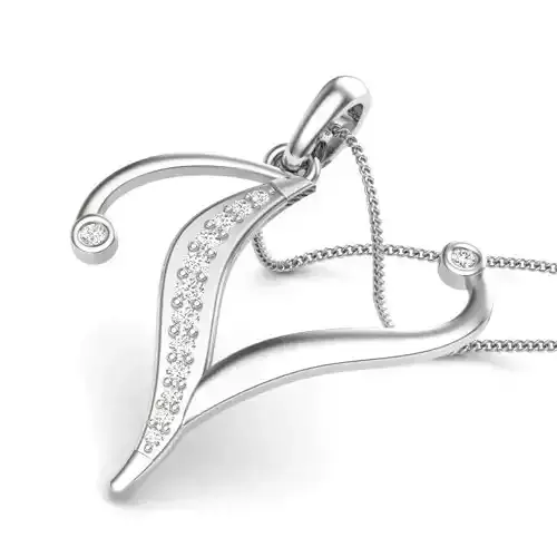 Alphabet-V pendant 3dm render detail 3D print model