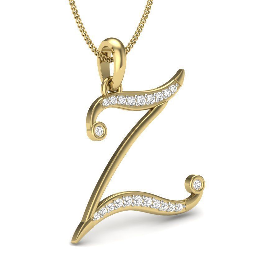 Alphabet-Z pendant 3dm render detail 3D print model 3D print model_2