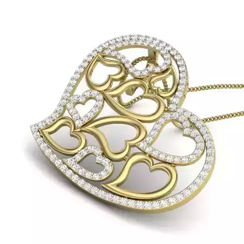 Women heart pendant 3dm render detail 3D print model