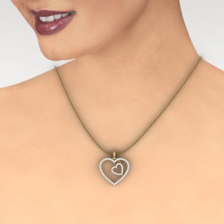 Women heart pendant 3dm render detail 3D print model 3D print model_1