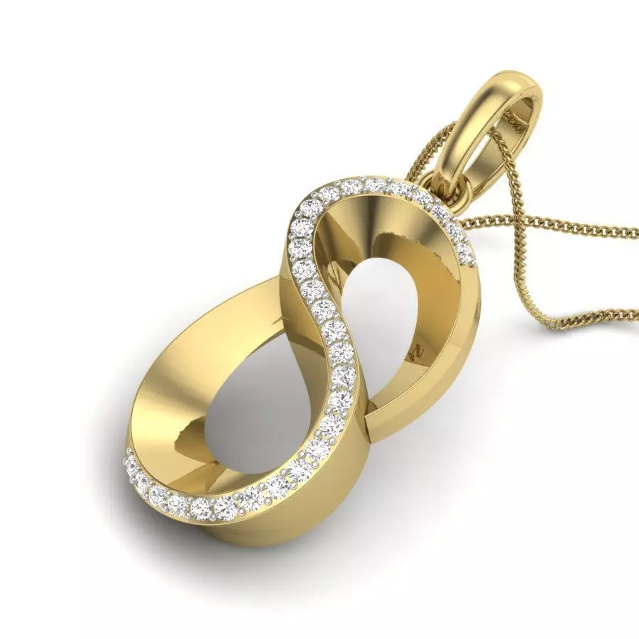 Women infinity pendant 3dm render detail 3D print model 3D print model_0
