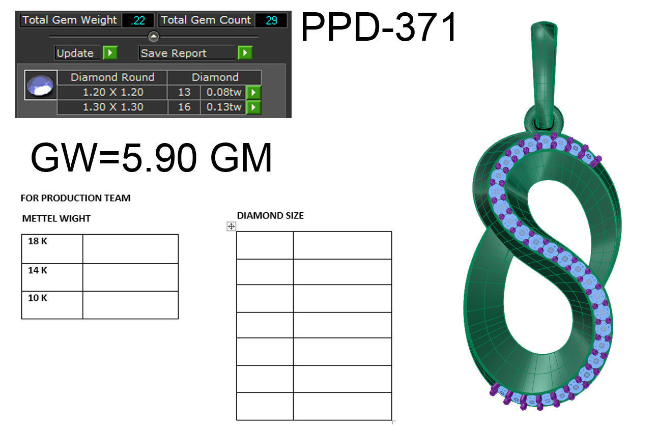 Women infinity pendant 3dm render detail 3D print model 3D print model_6