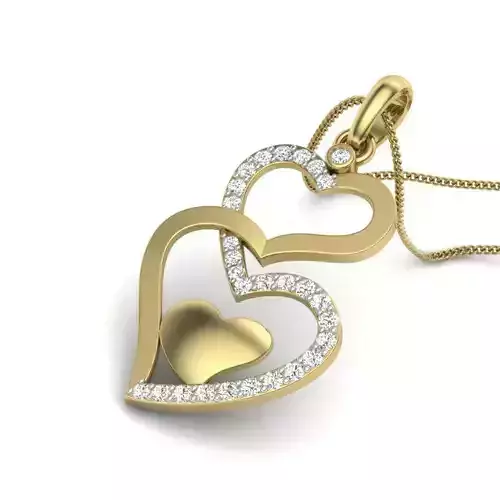 Women heart pendant 3dm render detail 3D print model