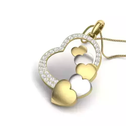 Women heart pendant 3dm render detail 3D print model