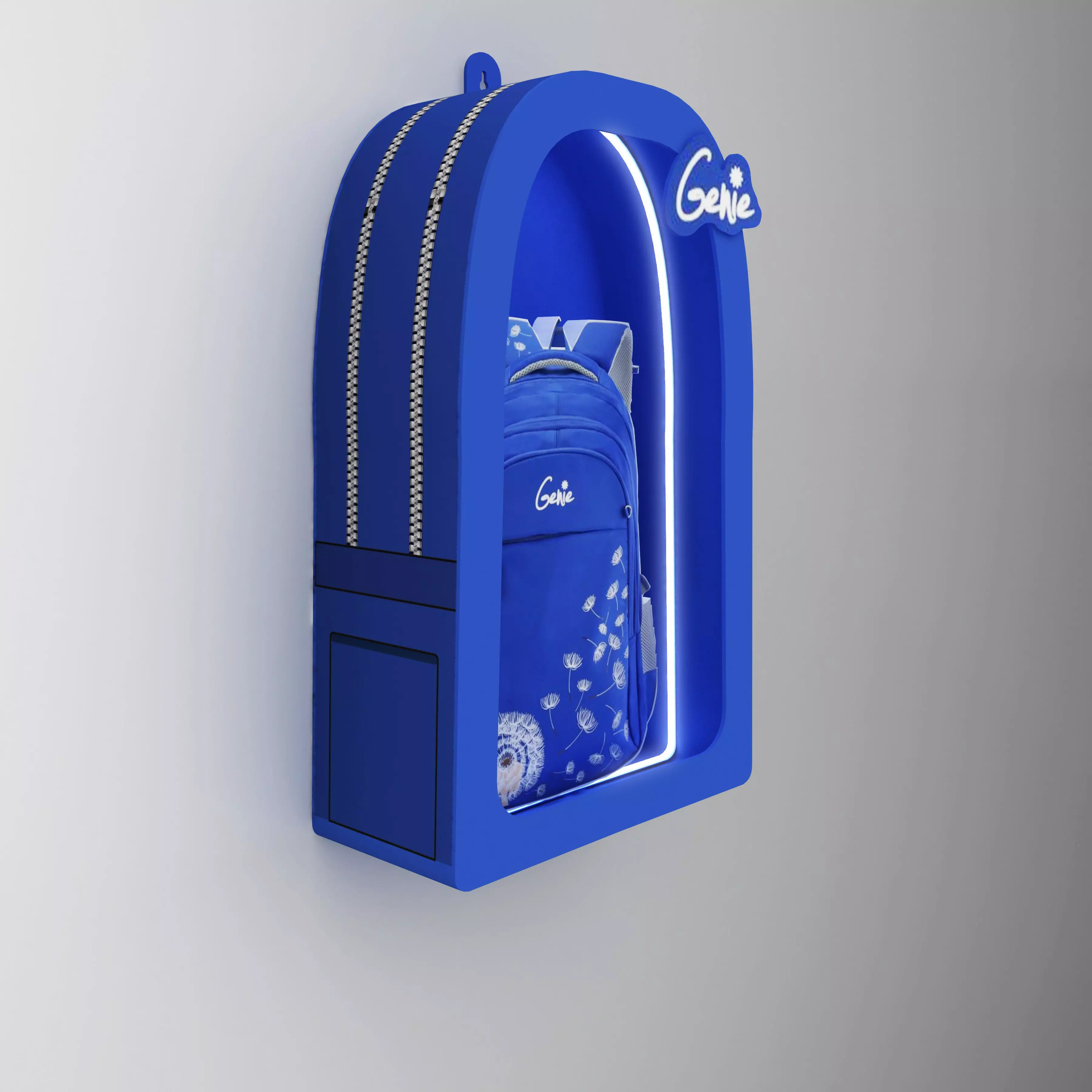 3D Counter com hanging display unit Low-poly 3D model_0