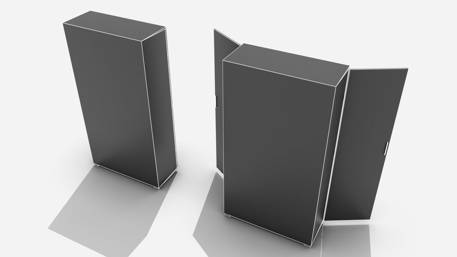 Large Filing Cabinet Low-poly 3D model_5