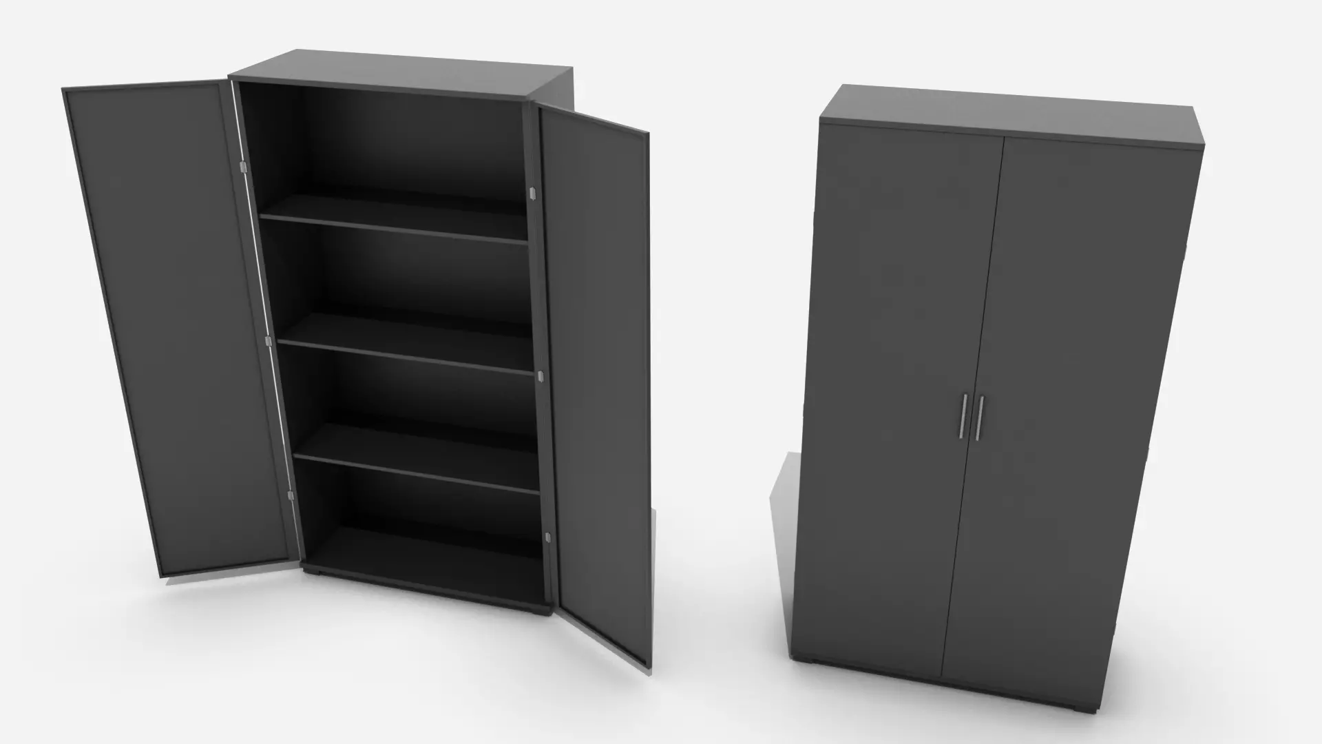 Large Filing Cabinet Low-poly 3D model_0