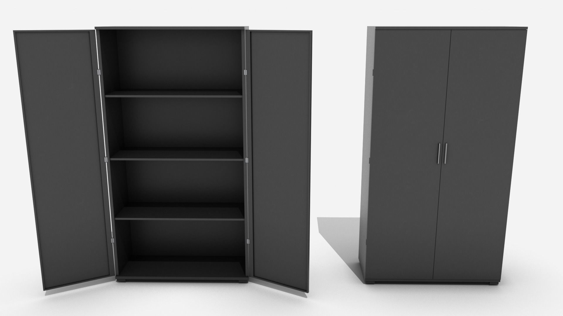 Large Filing Cabinet Low-poly 3D model_8