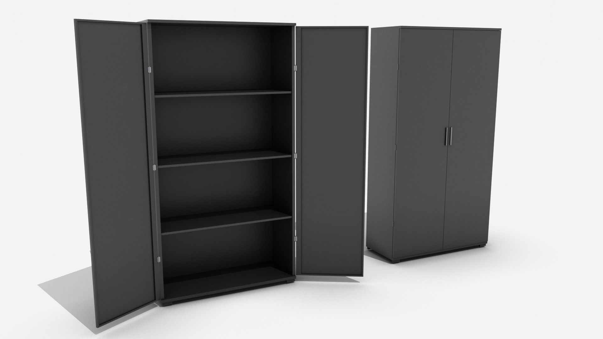 Large Filing Cabinet Low-poly 3D model_2