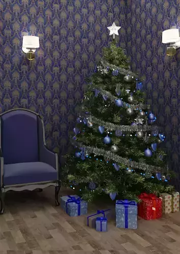 christmas tree blue