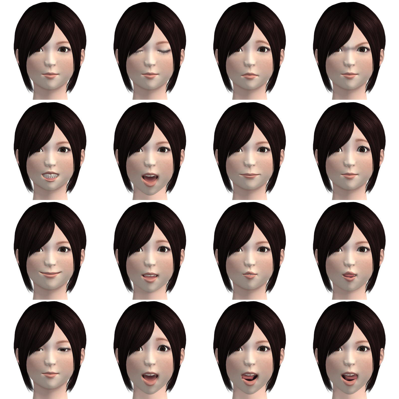 T pose rigged model of Rina in Christmas costume 3D model_4