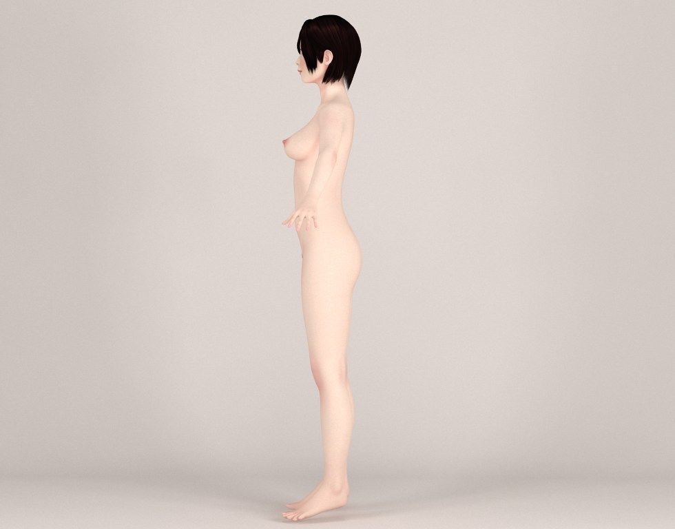 T pose rigged model of Rina in Christmas costume 3D model_16