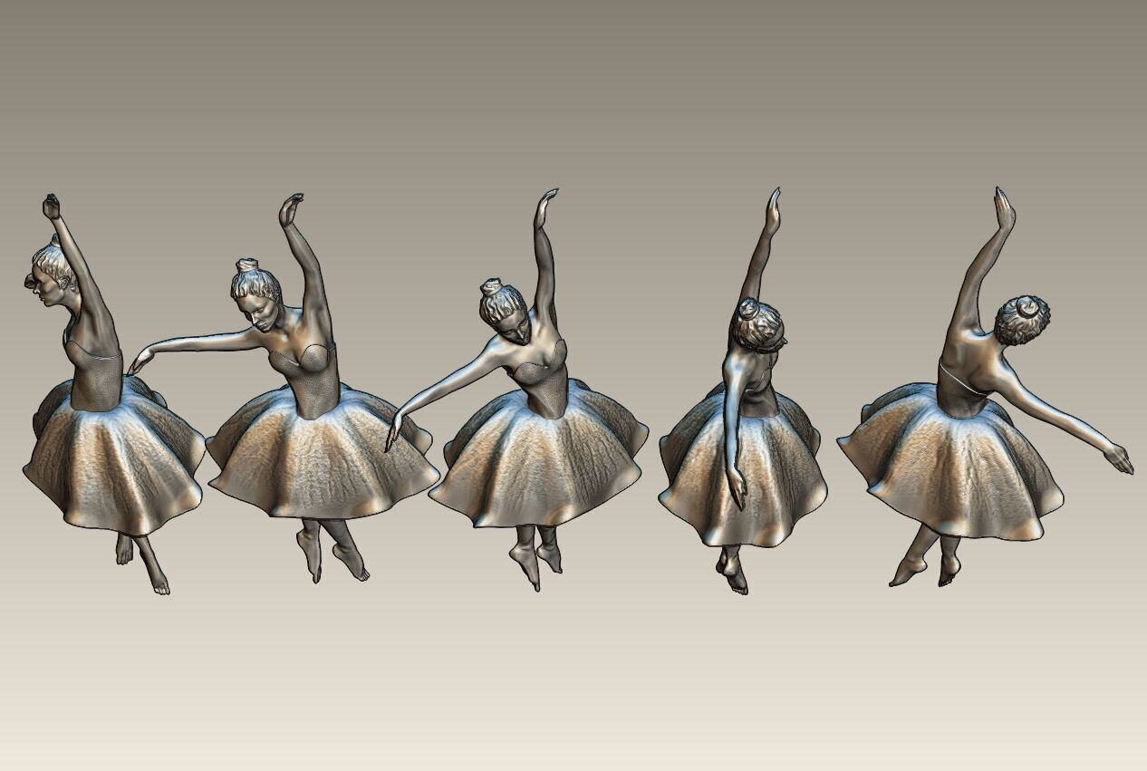 Elegant Ballerina 3D Print Model  4cm 6cm 8cm Sizes 3D print model_10