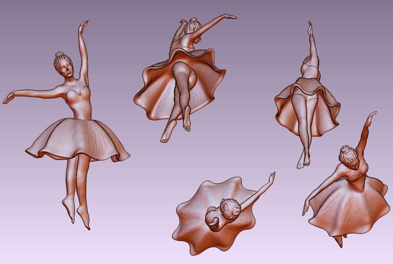 Elegant Ballerina 3D Print Model  4cm 6cm 8cm Sizes 3D print model_5