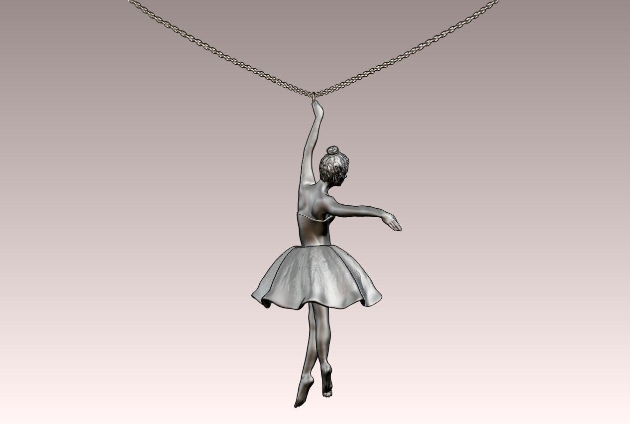 Elegant Ballerina 3D Print Model  4cm 6cm 8cm Sizes 3D print model_3