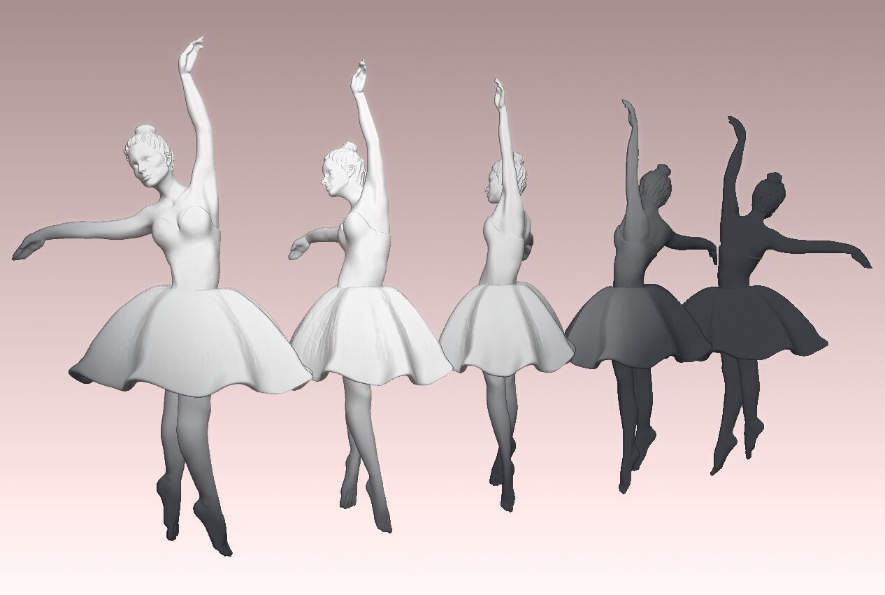 Elegant Ballerina 3D Print Model  4cm 6cm 8cm Sizes 3D print model_4