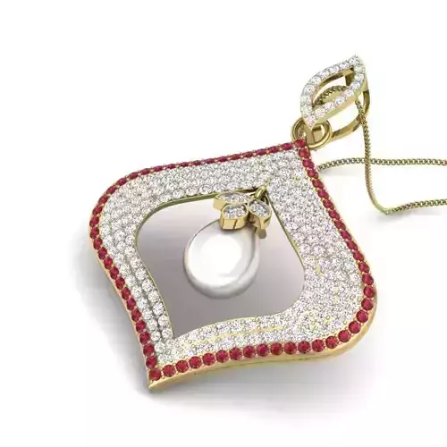 Women pearl pendant 3dm render detail 3D print model