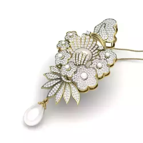 Women pearl pendant 3dm render detail 3D print model