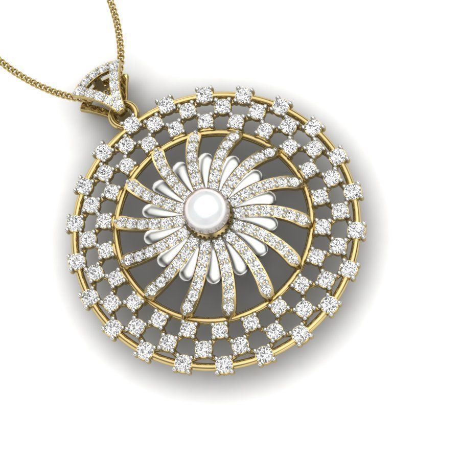 Women pearl pendant 3dm render detail 3D print model 3D print model_4