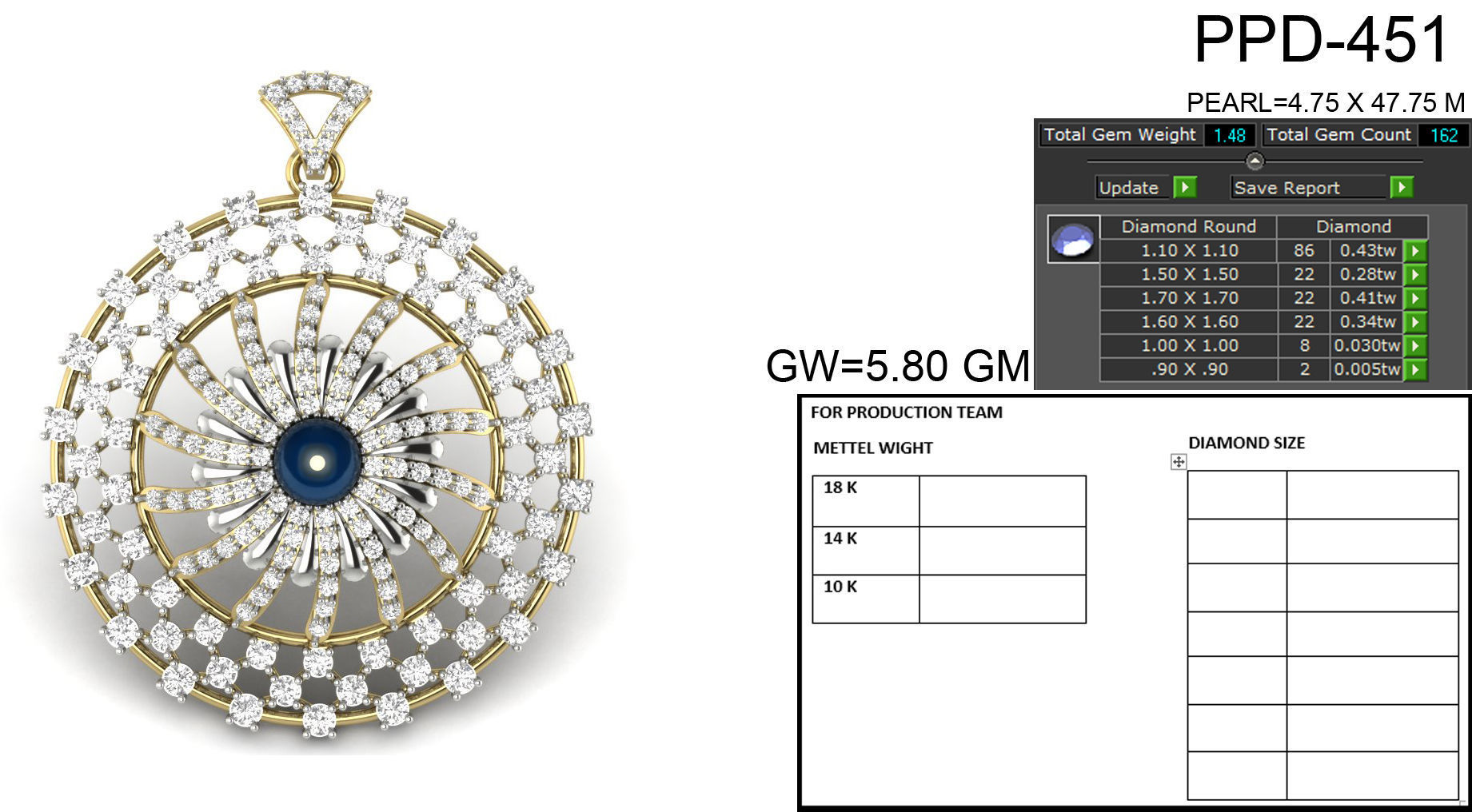 Women pearl pendant 3dm render detail 3D print model 3D print model_6