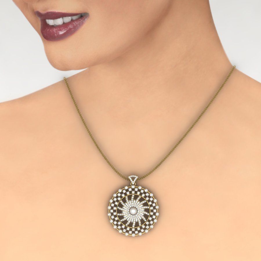 Women pearl pendant 3dm render detail 3D print model 3D print model_1