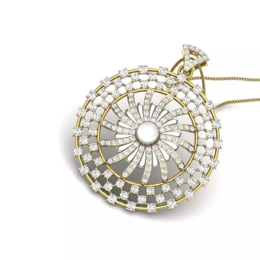 Women pearl pendant 3dm render detail 3D print model 3D print model_0