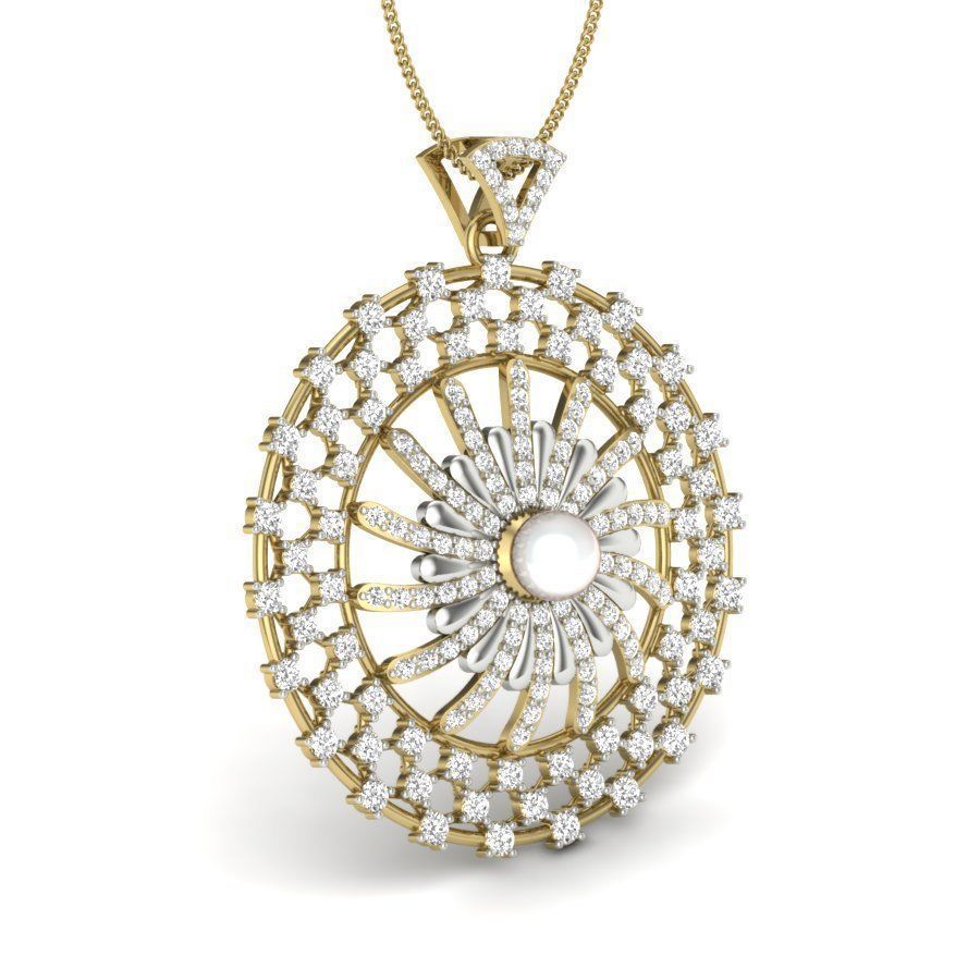 Women pearl pendant 3dm render detail 3D print model 3D print model_3