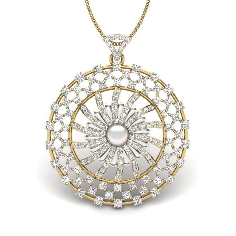 Women pearl pendant 3dm render detail 3D print model 3D print model_2