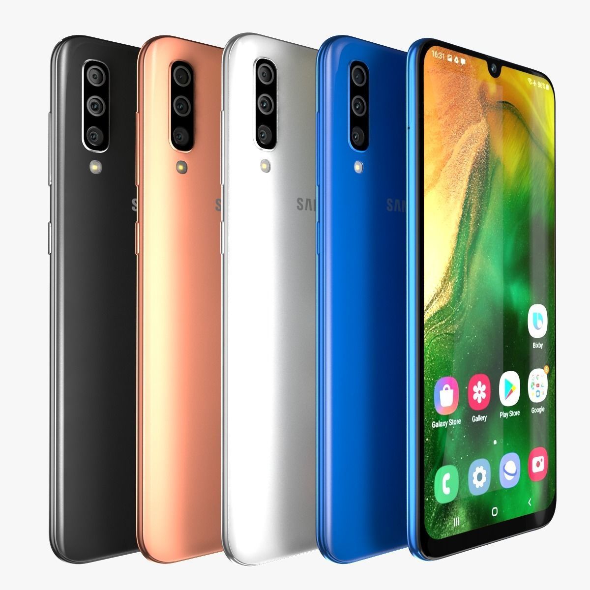 Samsung Galaxy A50 All Colors 3D Model CGTrader