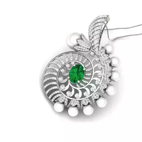 Women pearl pendant 3dm render detail 3D print model 3D print model