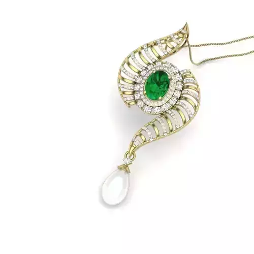 Women pearl pendant 3dm render detail 3D print model 3D print model