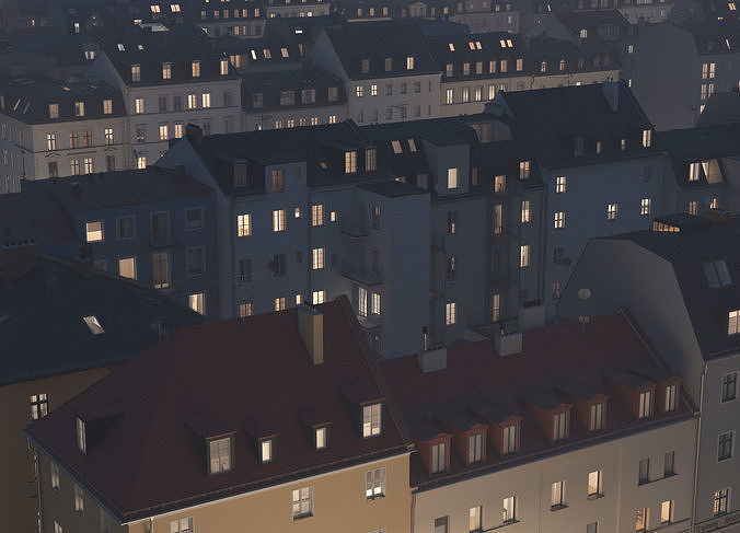 City Building Collection - Pack of 22 detailed town houses 3D model 3