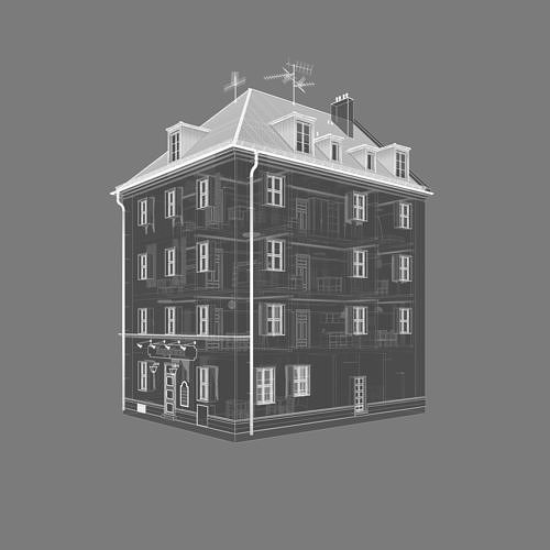 City Building Collection - Pack of 22 detailed town houses 3D model 7