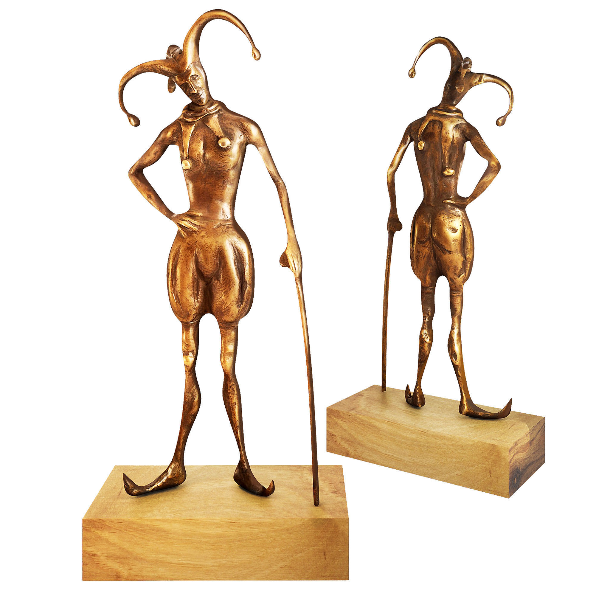 Fausova Bronze statue of Fool 3D CGTrader